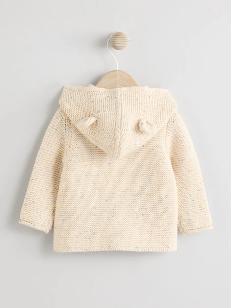 Truien En Breisels|Gebreide Kleding|Next - Gebreid babyvest met capuchon Ecru gemêleerd