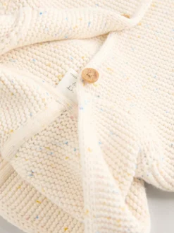 Truien En Breisels|Gebreide Kleding|Next - Gebreid babyvest met capuchon Ecru gemêleerd