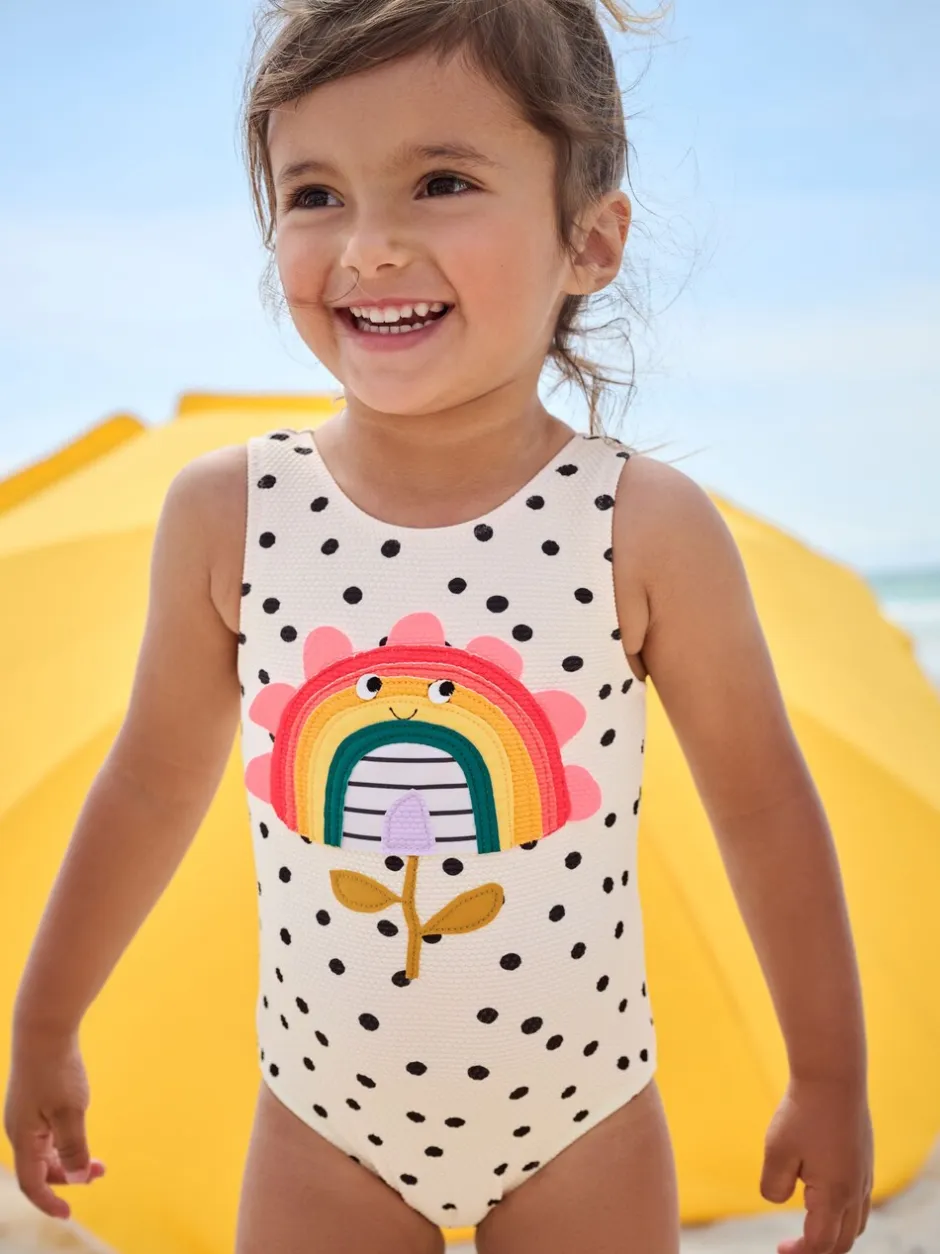 Badkleding|Badkleding|Next - Badpak (3 mnd-10 jr) Ecru gestippelde regenboog