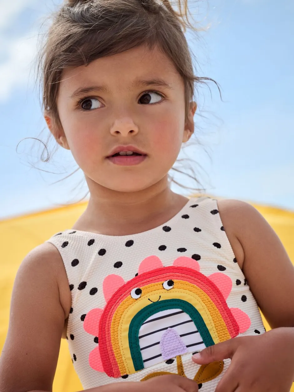 Badkleding|Badkleding|Next - Badpak (3 mnd-10 jr) Ecru gestippelde regenboog