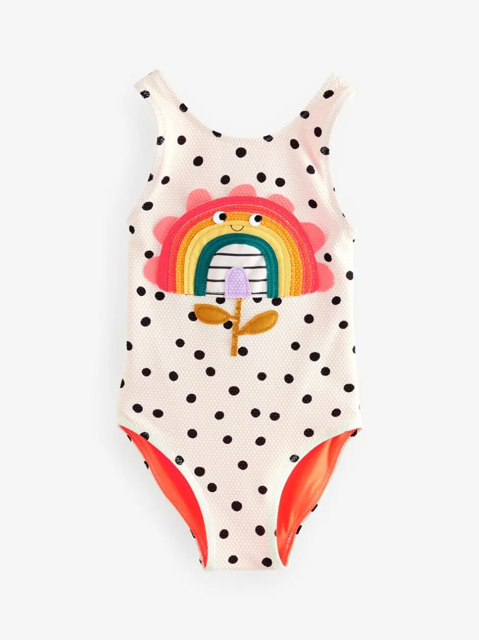 Badkleding|Badkleding|Next - Badpak (3 mnd-10 jr) Ecru gestippelde regenboog