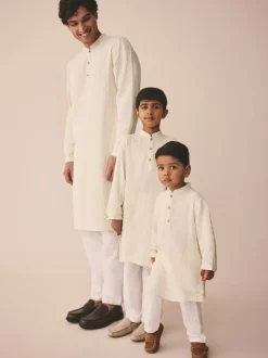 Kurtas*Next Ecru getextureerde jacquard - Eid Koerta (3mnd -16jr)