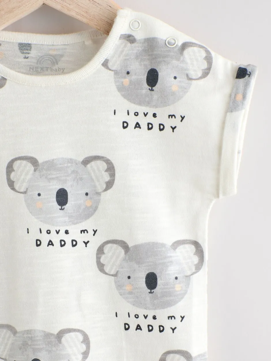 Rompertjes En Tuinbroeken*Next - Babyrompertje Ecru I Love My Daddy