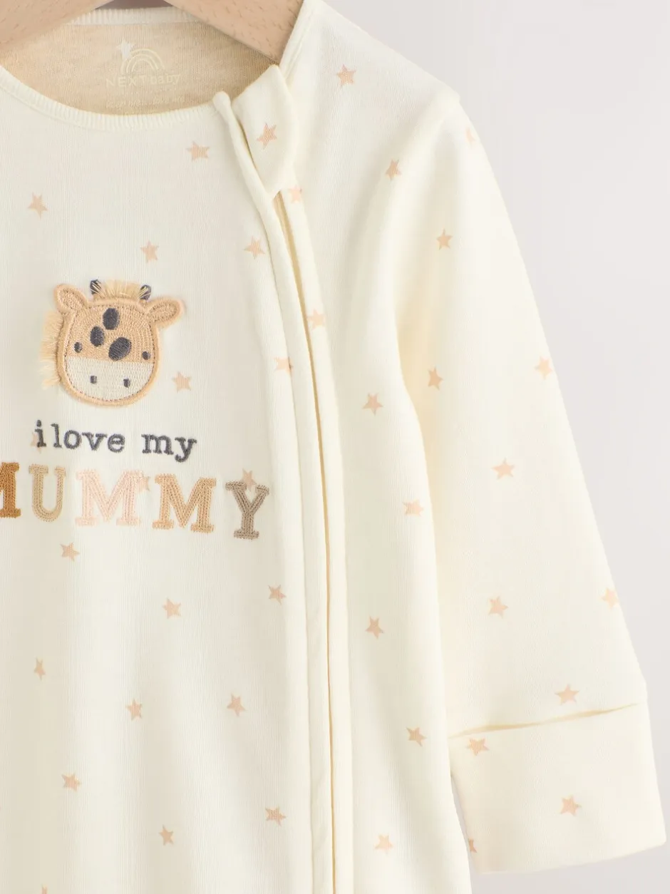 Babypakjes En Babypyjama's*Next - Babypyjama met tweewegrits (0-18mnd) Ecru I Love My Mummy