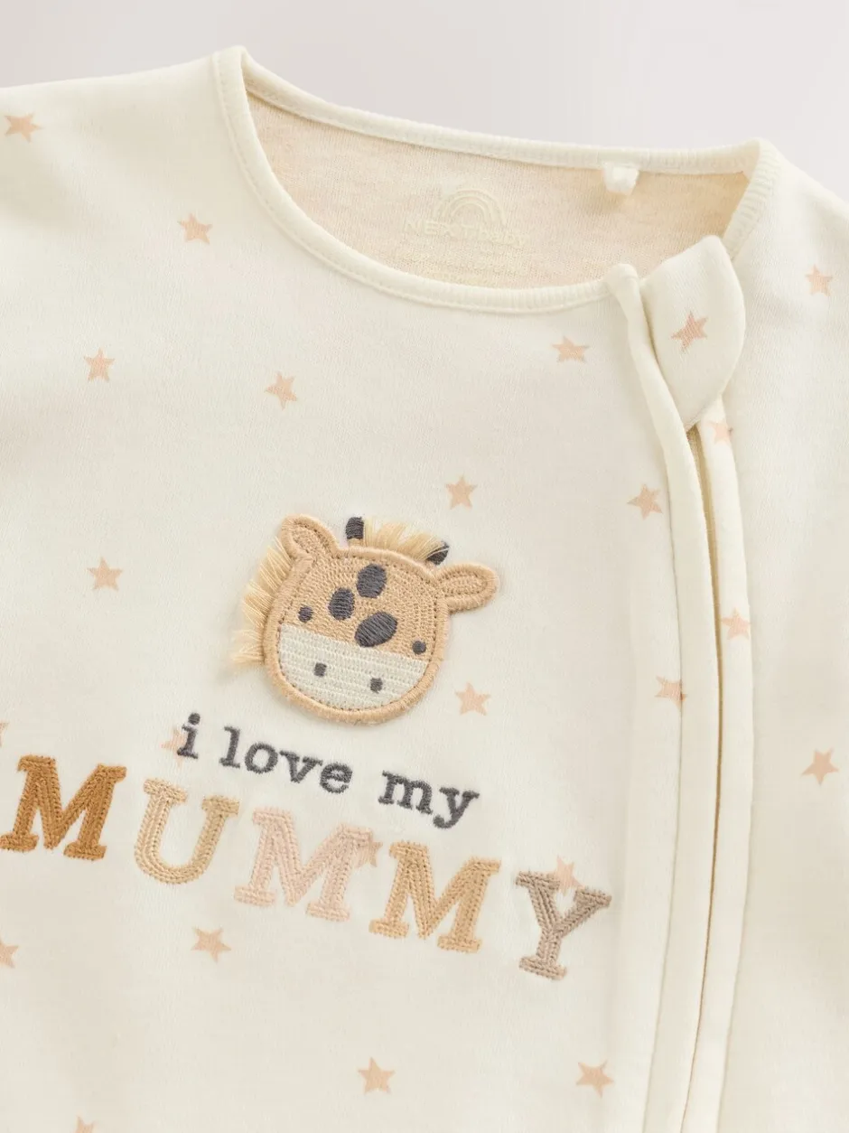 Babypakjes En Babypyjama's*Next - Babypyjama met tweewegrits (0-18mnd) Ecru I Love My Mummy
