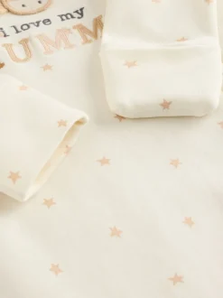 Babypakjes En Babypyjama's*Next - Babypyjama met tweewegrits (0-18mnd) Ecru I Love My Mummy