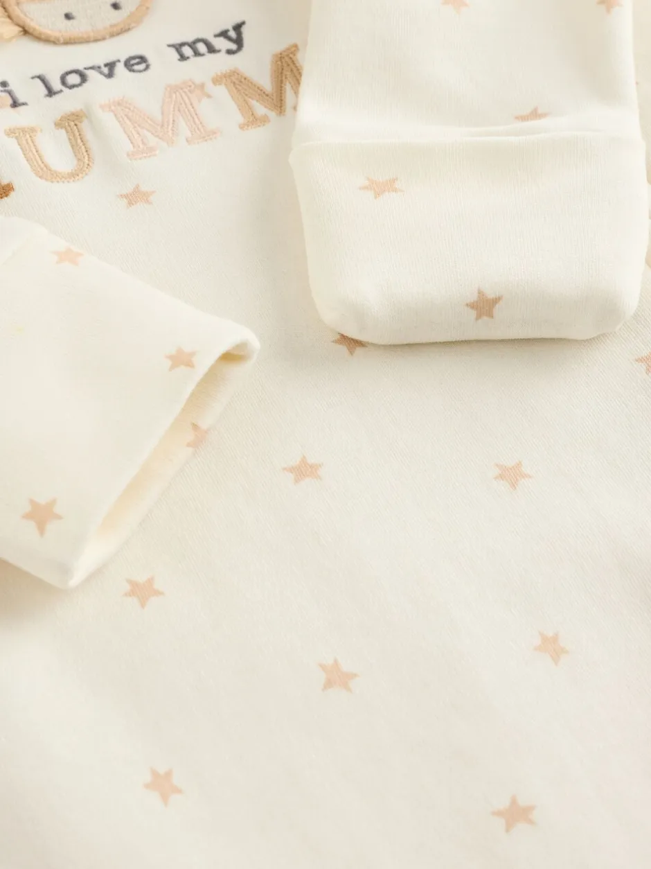 Babypakjes En Babypyjama's*Next - Babypyjama met tweewegrits (0-18mnd) Ecru I Love My Mummy