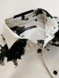 Shirts*Next Ecru met bloemenmotief - Overhemd met print en korte mouwen (3-16 jr)