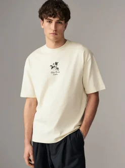 T-Shirts En Hemden*Next Ecru met bloemenmotief - Relaxed fit - Zwaar T-shirt met grafische print