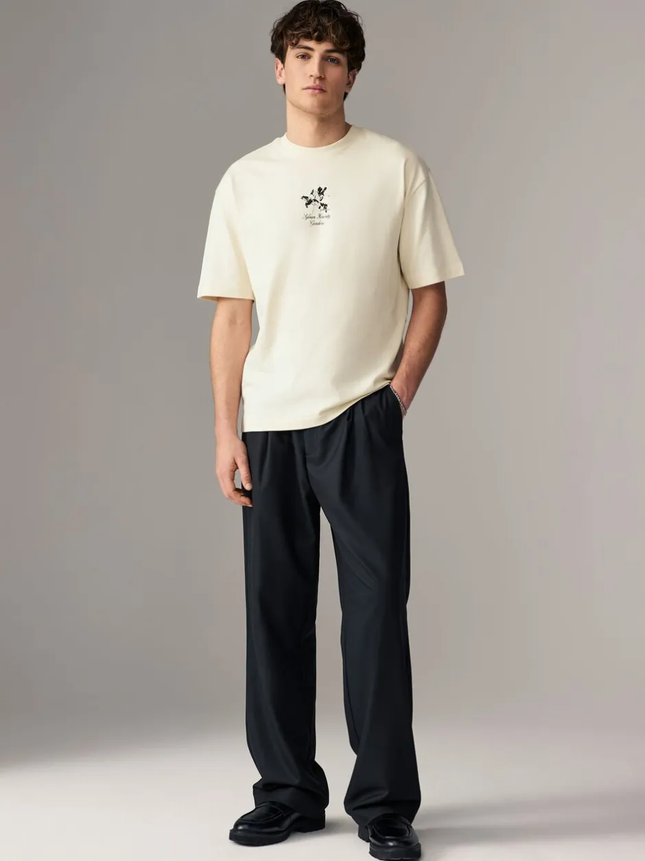 T-Shirts En Hemden*Next Ecru met bloemenmotief - Relaxed fit - Zwaar T-shirt met grafische print