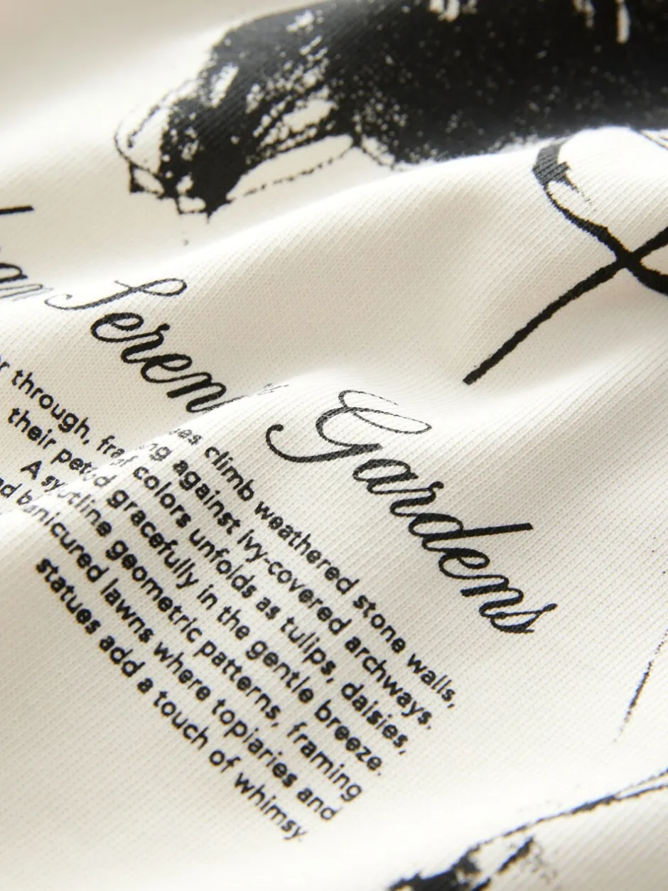 T-Shirts En Hemden*Next Ecru met bloemenmotief - Relaxed fit - Zwaar T-shirt met grafische print