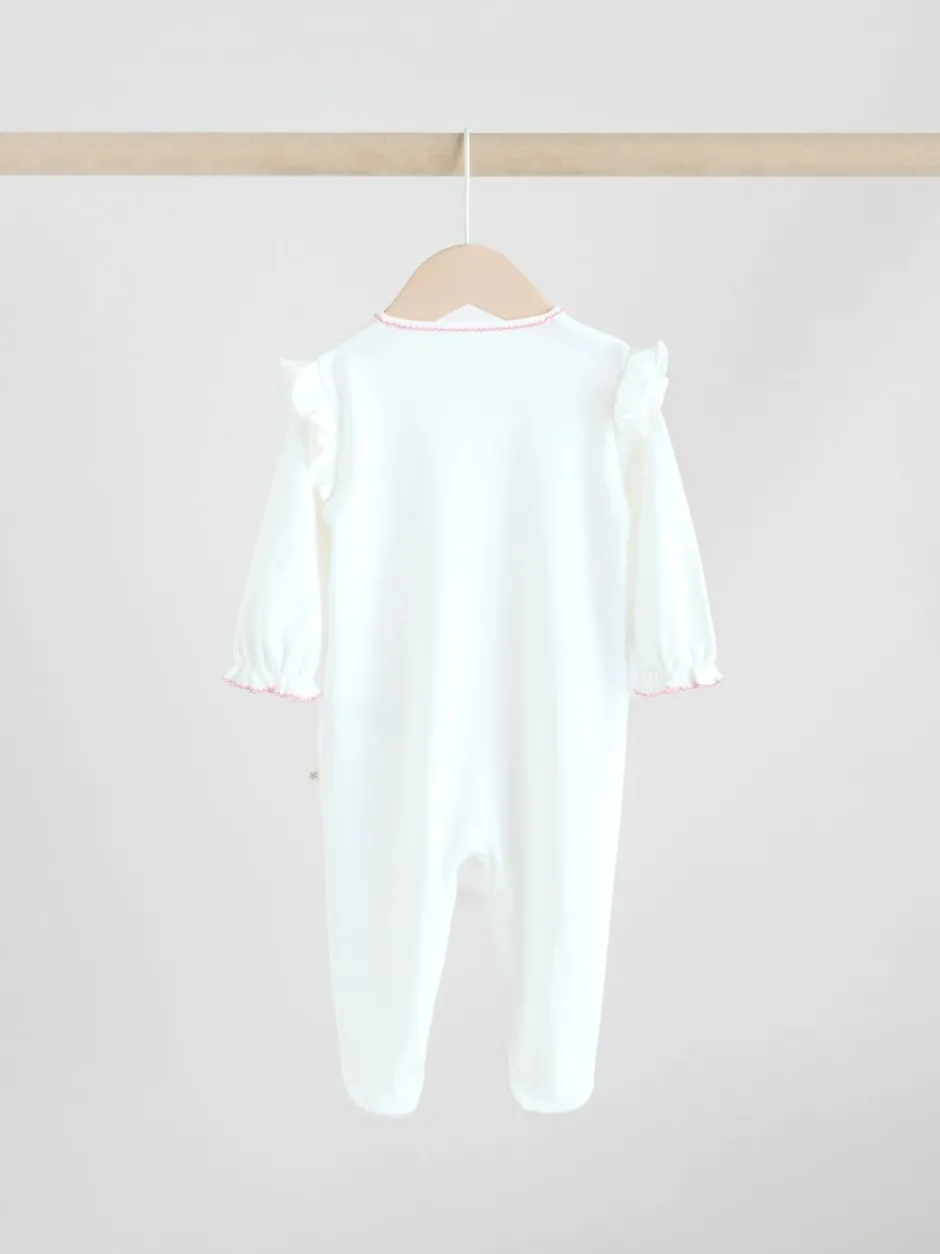 Babypakjes En Babypyjama's|Next Ecru met bloemenmotief - Verpakking van 3 babypyjama's (0 mnd-2 jr)