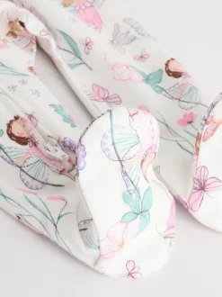 Babypakjes En Babypyjama's*Next Ecru met elfje - Verpakking van 3 babypyjama's met tweewegrits (0-2jr)