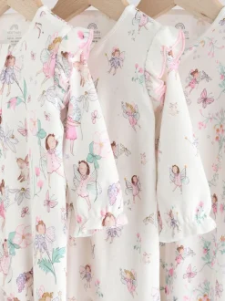 Babypakjes En Babypyjama's*Next Ecru met elfje - Verpakking van 3 babypyjama's met tweewegrits (0-2jr)
