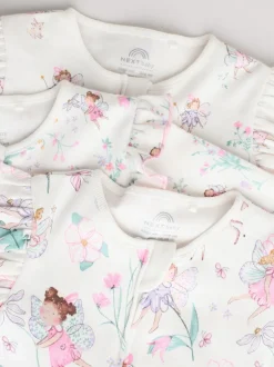 Babypakjes En Babypyjama's*Next Ecru met elfje - Verpakking van 3 babypyjama's met tweewegrits (0-2jr)