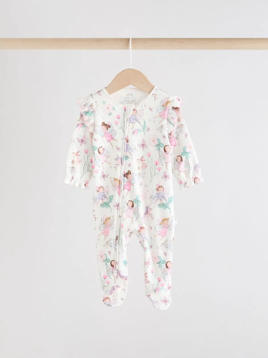 Babypakjes En Babypyjama's*Next Ecru met elfje - Verpakking van 3 babypyjama's met tweewegrits (0-2jr)