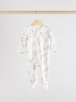 Babypakjes En Babypyjama's*Next Ecru met elfje - Verpakking van 3 babypyjama's met tweewegrits (0-2jr)