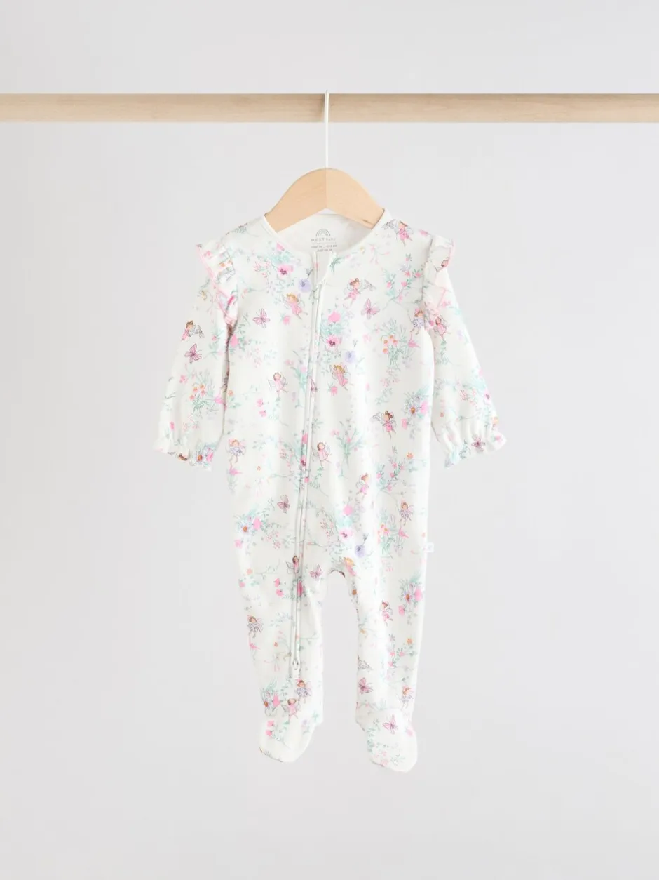 Babypakjes En Babypyjama's*Next Ecru met elfje - Verpakking van 3 babypyjama's met tweewegrits (0-2jr)