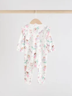 Babypakjes En Babypyjama's*Next Ecru met elfje - Verpakking van 3 babypyjama's met tweewegrits (0-2jr)