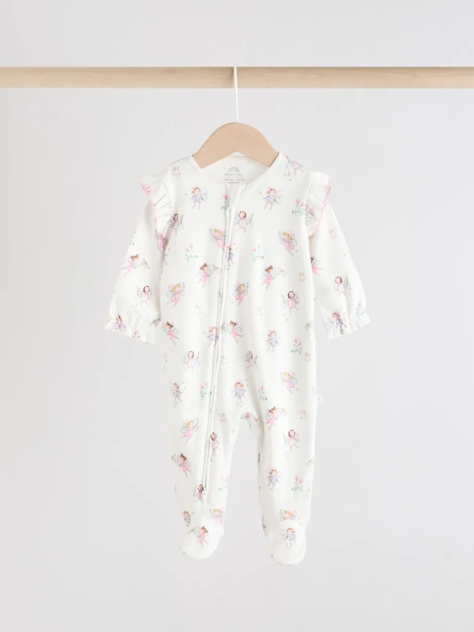 Babypakjes En Babypyjama's*Next Ecru met elfje - Verpakking van 3 babypyjama's met tweewegrits (0-2jr)