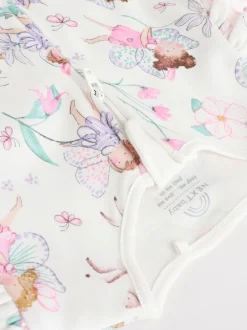 Babypakjes En Babypyjama's*Next Ecru met elfje - Verpakking van 3 babypyjama's met tweewegrits (0-2jr)