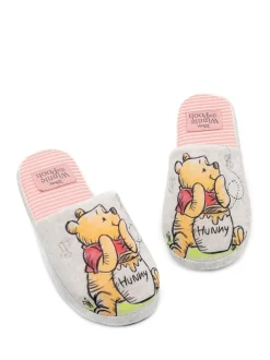 Pantoffels|Vanilla Underground Ecru met Winnie de Pooh - winterse pantoffelmuiltjes voor dames