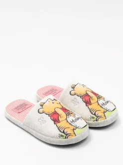 Pantoffels|Vanilla Underground Ecru met Winnie de Pooh - winterse pantoffelmuiltjes voor dames
