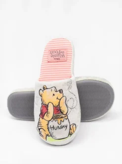 Pantoffels|Vanilla Underground Ecru met Winnie de Pooh - winterse pantoffelmuiltjes voor dames
