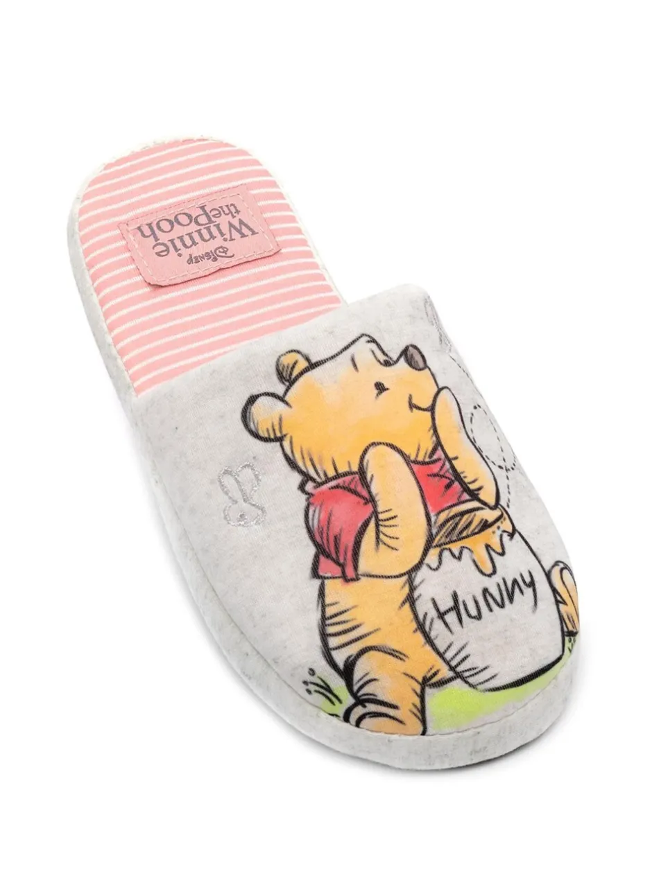 Pantoffels|Vanilla Underground Ecru met Winnie de Pooh - winterse pantoffelmuiltjes voor dames