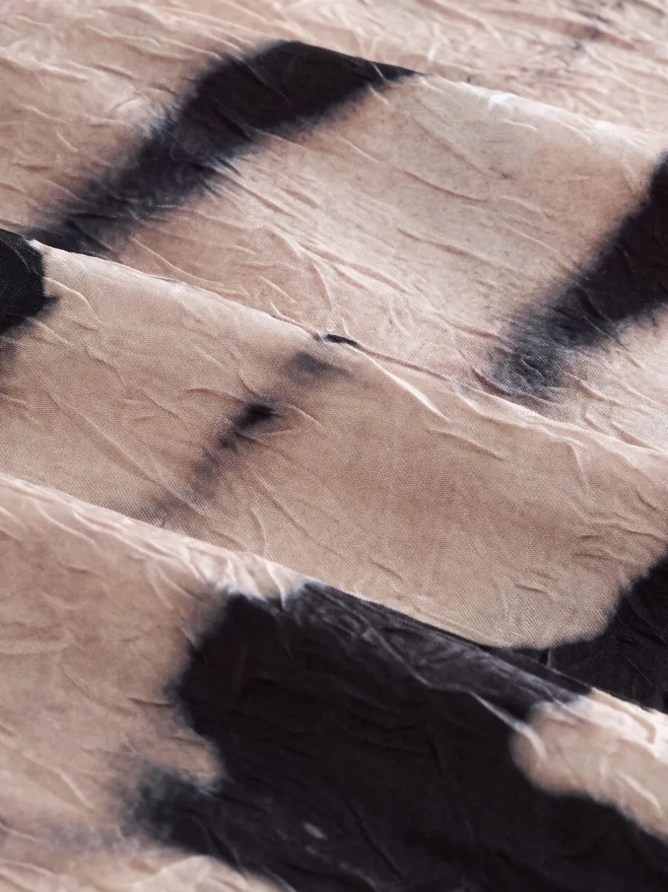 Rokken|Next - Kreukeltextuur Satijn Asymmetrische Midi-rok Ecru met zebraprint