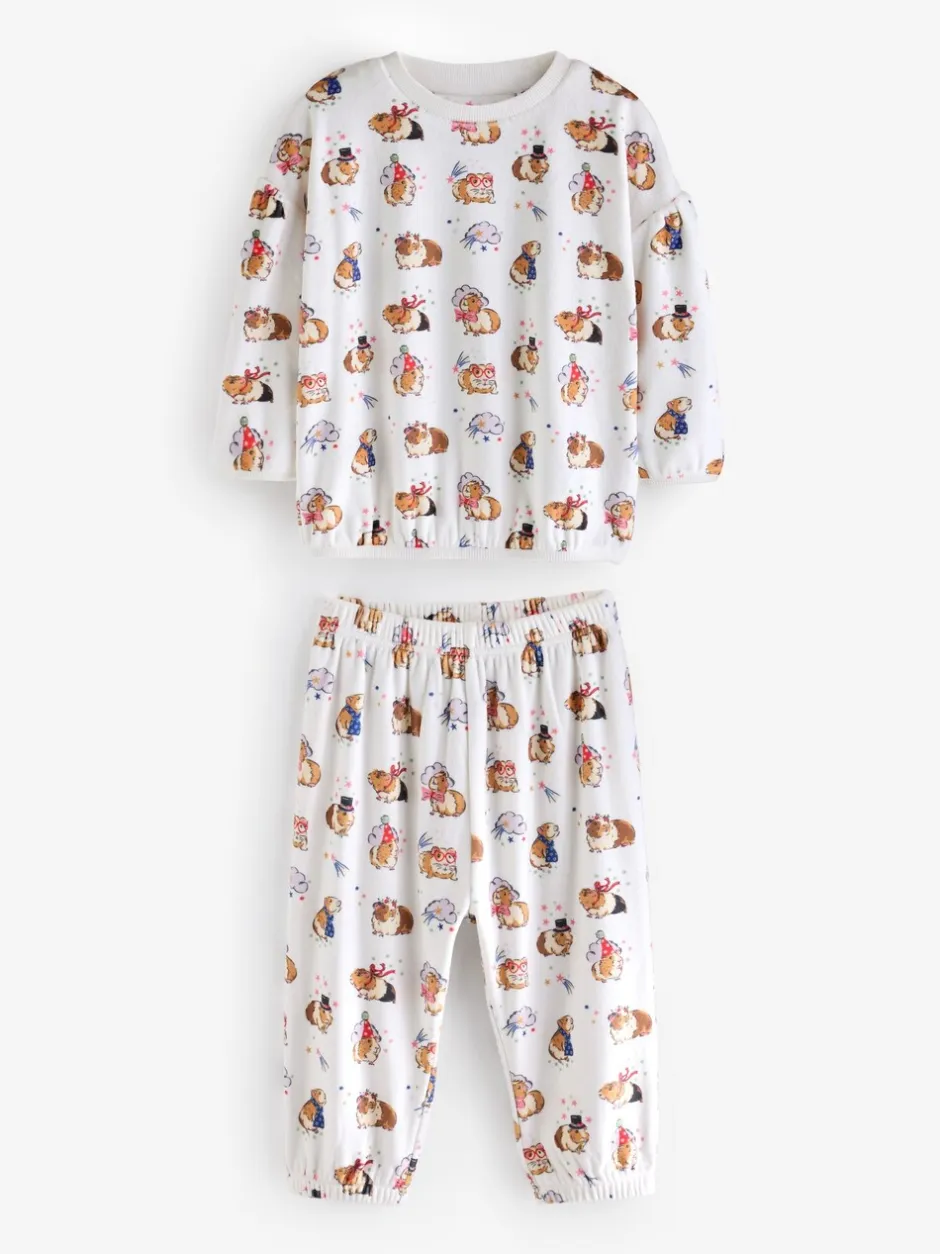 Nachtkleding En Pyjama's|Pyjama's|Next - Cath Kidston Cosy Fleece Pyjama's Ecru wit