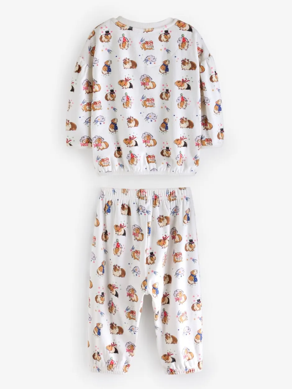Nachtkleding En Pyjama's|Pyjama's|Next - Cath Kidston Cosy Fleece Pyjama's Ecru wit