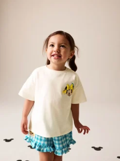 Tops|Sets En Combisets*Next Ecru wit - Disney Minnie and Mickey Short Sleeve Top and Shorts Set (3mths-7yrs)