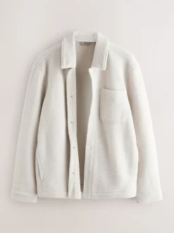 Jassen En Jacks|Sweaters En Hoody´S*Next - Fleece shacket Ecru wit