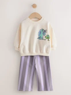 Tops|Sets En Combisets|Next Ecru wit - Monsters, Inc Long Sleeve Top and Barrel Leg Trousers (3mths-7yrs)