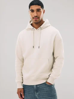 Sweaters En Hoody´S|Sweaters En Hoody´S|Next Ecru wit - Normale Pasvorm - Zwaargewicht Cotton Rich Jersey Hoodie