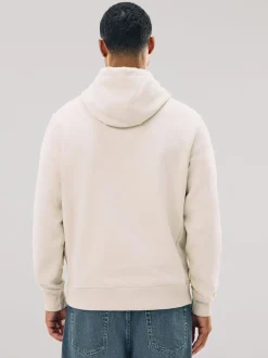Sweaters En Hoody´S|Sweaters En Hoody´S|Next Ecru wit - Normale Pasvorm - Zwaargewicht Cotton Rich Jersey Hoodie