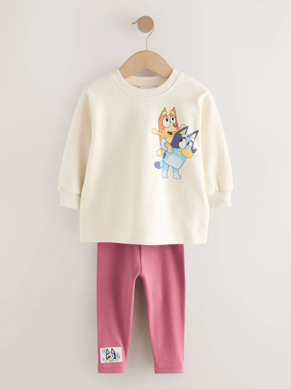 Tops|Sets En Combisets|Next Ecru wit - Set met Bluey-top met lange mouwen en legging (3mnd-7jr)