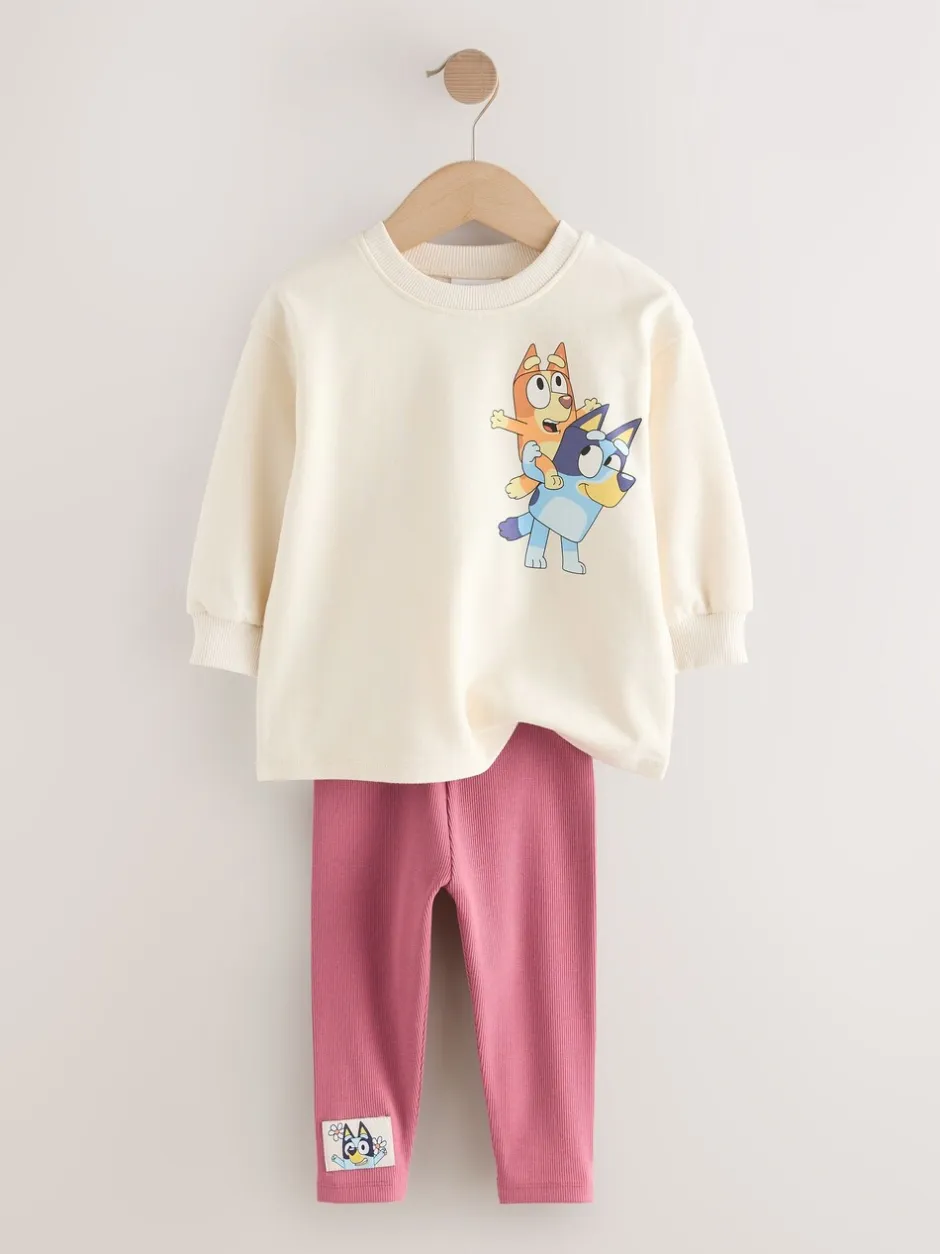 Tops|Sets En Combisets|Next Ecru wit - Set met Bluey-top met lange mouwen en legging (3mnd-7jr)