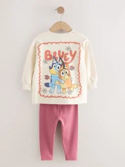 Tops|Sets En Combisets|Next Ecru wit - Set met Bluey-top met lange mouwen en legging (3mnd-7jr)