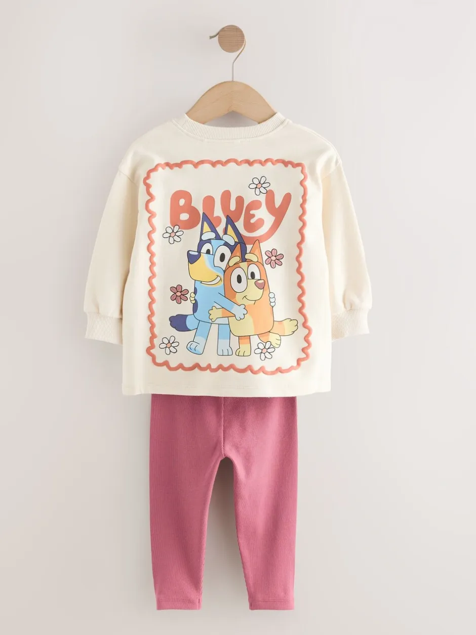 Tops|Sets En Combisets|Next Ecru wit - Set met Bluey-top met lange mouwen en legging (3mnd-7jr)