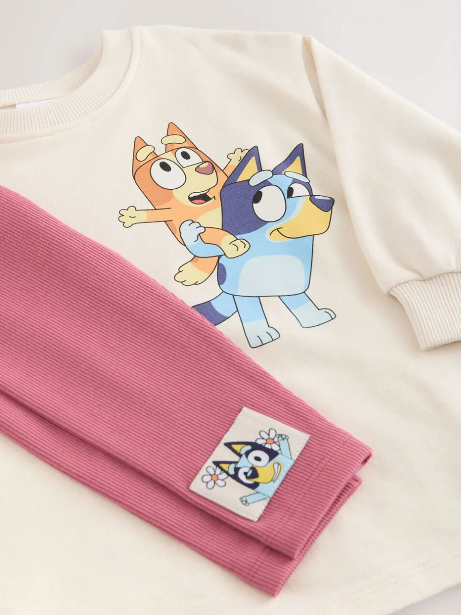 Tops|Sets En Combisets|Next Ecru wit - Set met Bluey-top met lange mouwen en legging (3mnd-7jr)