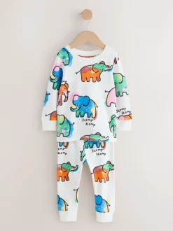 Pyjama's|Nachtkleding En Pyjama's*Next Ecru/Blue/Pink Elephant - Single Loros Pyjamas (9mths-8yrs)