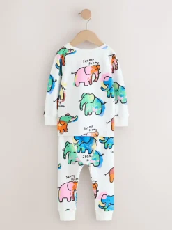 Pyjama's|Nachtkleding En Pyjama's*Next Ecru/Blue/Pink Elephant - Single Loros Pyjamas (9mths-8yrs)
