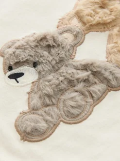Nachtkleding En Pyjama's|Pyjama's|Next Ecru/Brown Aspen Bear - Sweatshirt Pyjamas with Woven Bottoms Set (9mths-10yrs)