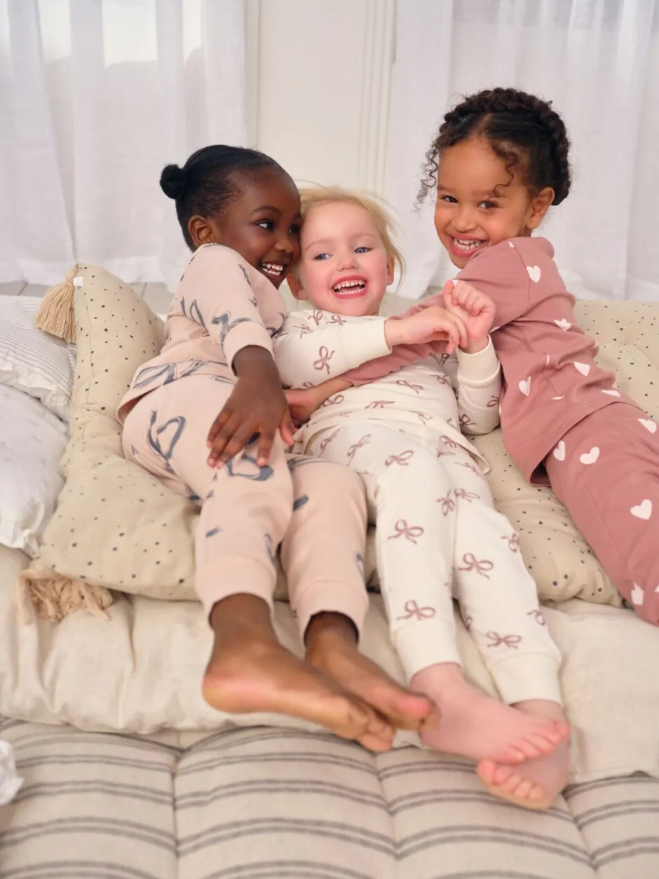 Multipacks|Nachtkleding En Pyjama's|Next Ecru/Bruin Strikprint - Verpakking van 3 knusse pyjama's (9 mnd-12 jr)