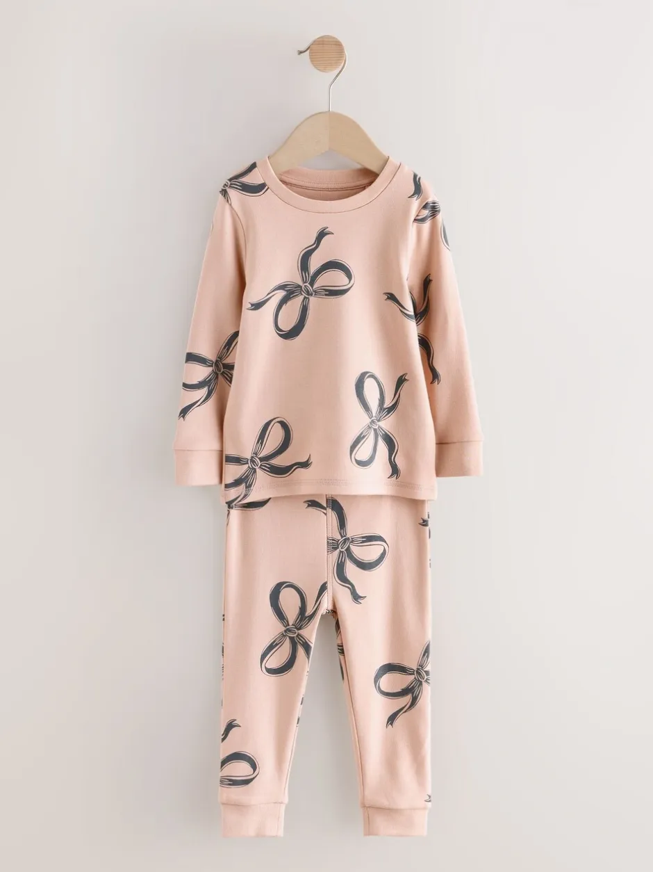 Multipacks|Nachtkleding En Pyjama's|Next Ecru/Bruin Strikprint - Verpakking van 3 knusse pyjama's (9 mnd-12 jr)