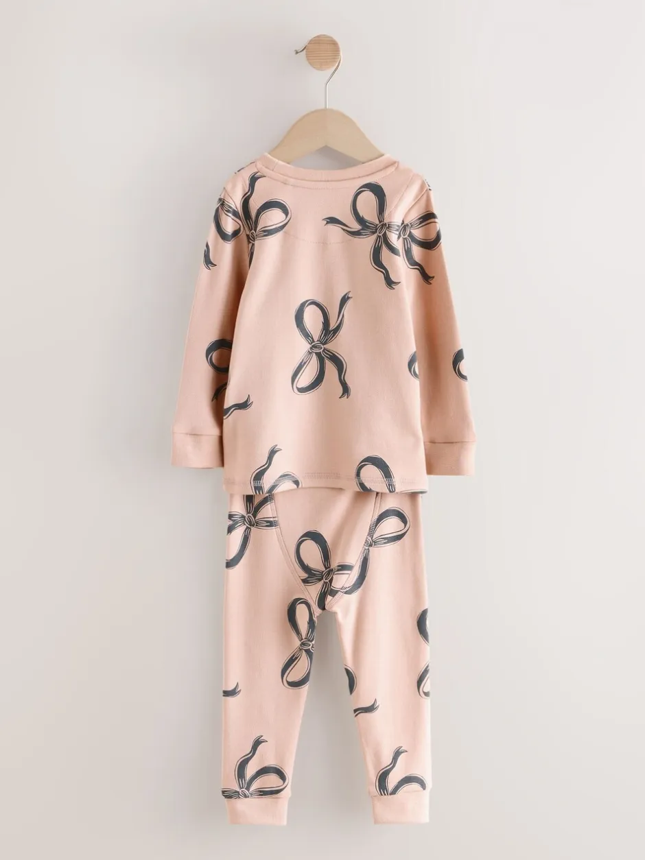 Multipacks|Nachtkleding En Pyjama's|Next Ecru/Bruin Strikprint - Verpakking van 3 knusse pyjama's (9 mnd-12 jr)