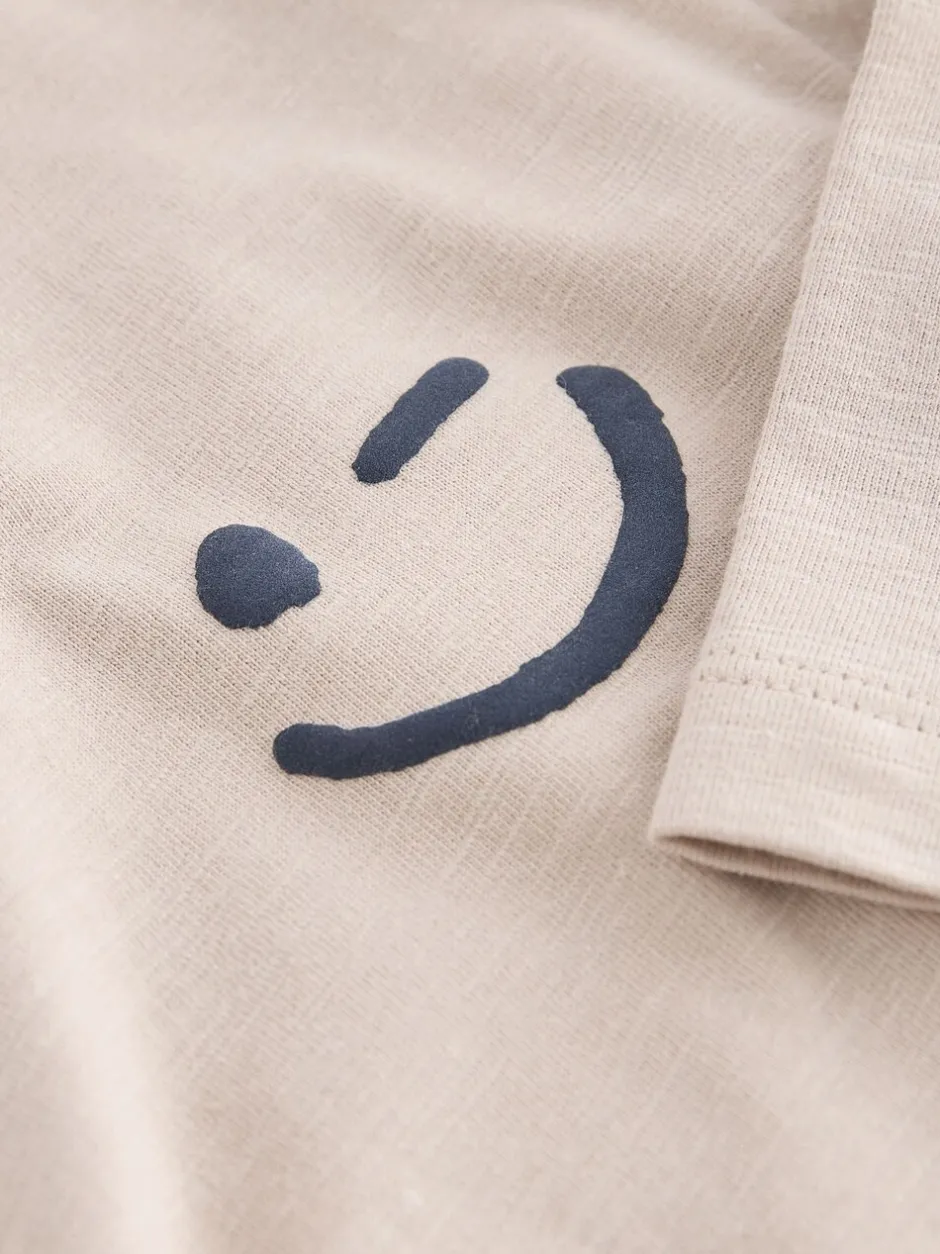 T-Shirts|Tops|Next Ecru-crème - Semi-effen T-shirt met lange mouwen (3mnd -7jr)