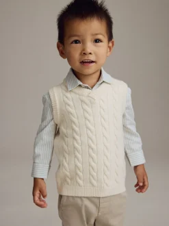 Gelegenheidskleding|Sets En Outfits|Next Ecru-crème - Set van gebreid hemd en overhemd (3mnd -7jr)